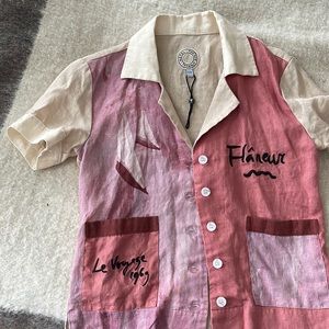 XXS tombolo linen button up top.